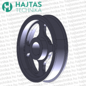 Szorítós, peremes laposszíjtárcsa